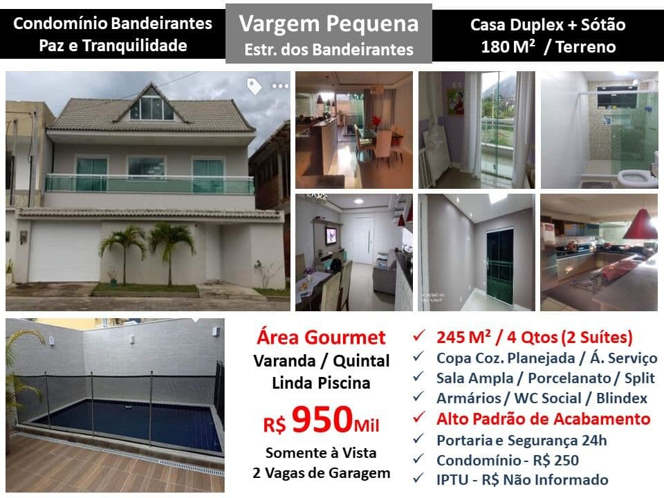 Casa Vargem Pequena Bandeirantes 245M²