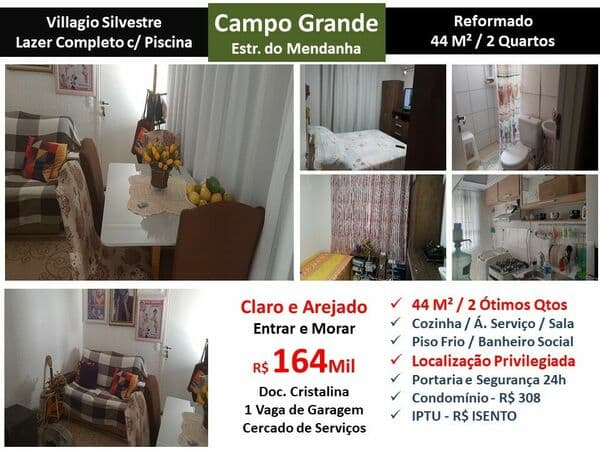 Apto Campo Grande Villagio Silvestre 44M²