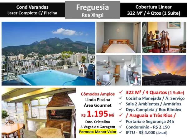 Cob JPA Freguesia Xingu Varandas 322M² Linear
