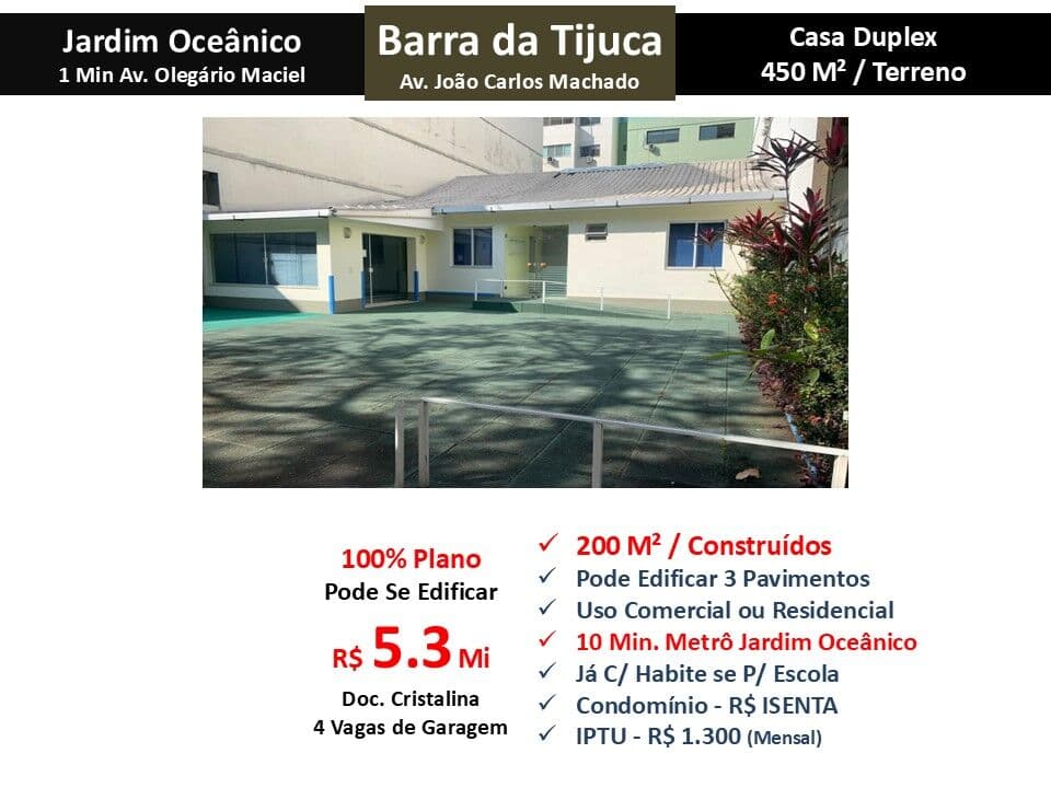 Casa Barra da Tijuca JO João Carlos Machado 200M²