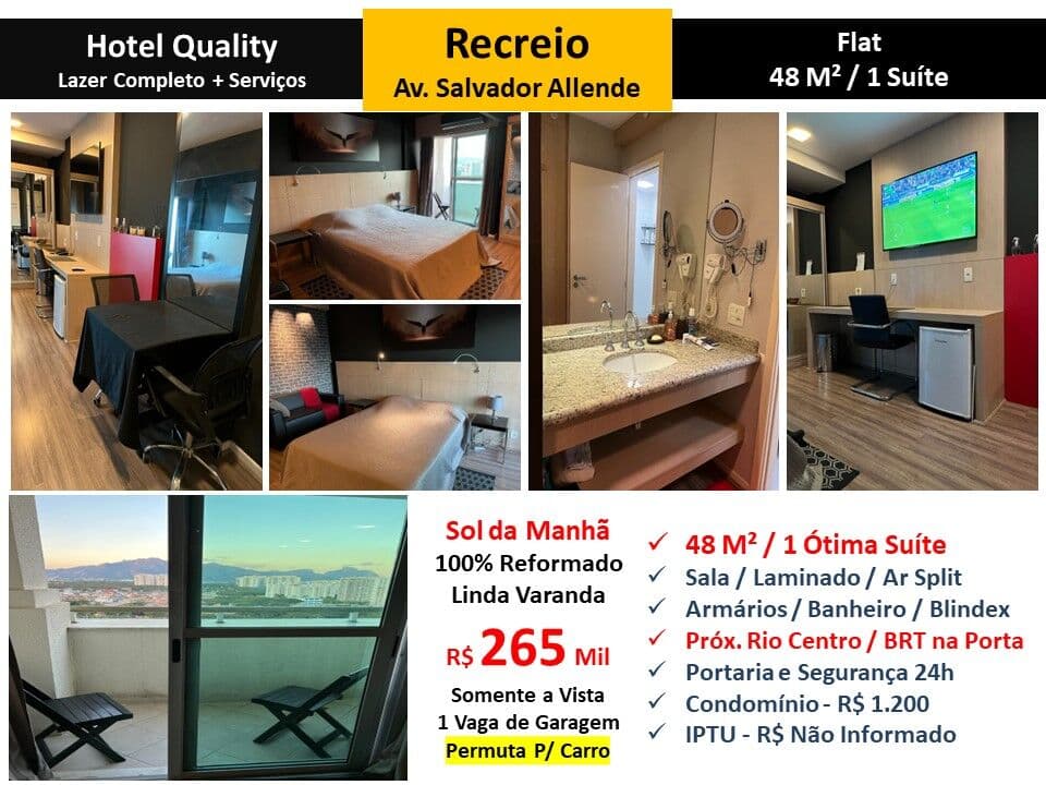 Apto Recreio Hotel Quality 48M²