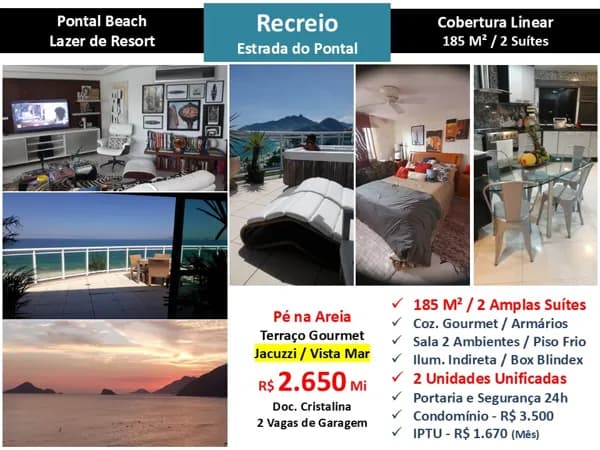 Cob Recreio Praia Pontal Beach 185M² Linear