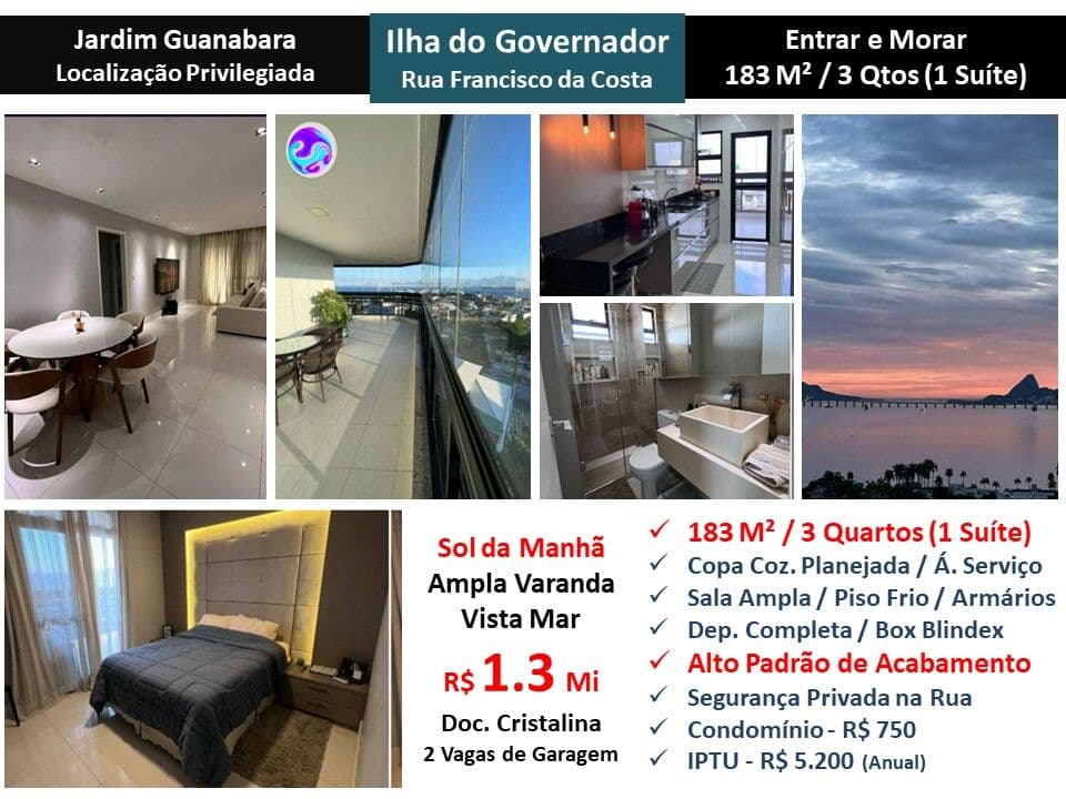 Apto Jardim Guanabara Francisco da Costa 183M²