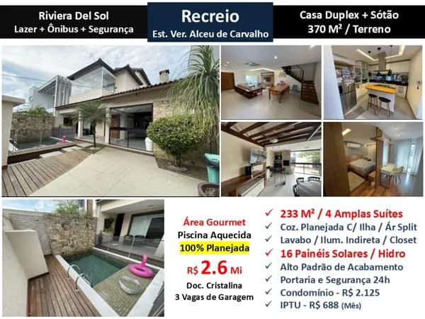 Casa Recreio Riviera Del Sol 233M²