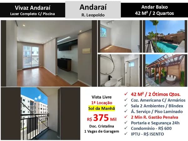 Apto Andaraí Leopoldo Vivaz Andaraí 42M²