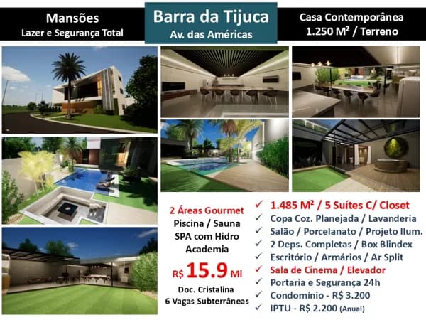 Casa Barra da Tijuca Mansões 1485M²
