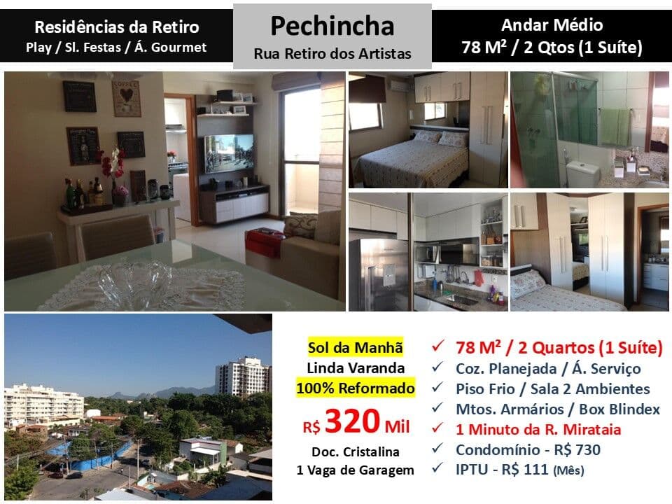 Apto JPA Pechincha Retiro dos Artistas Residências da Retiro 78M²