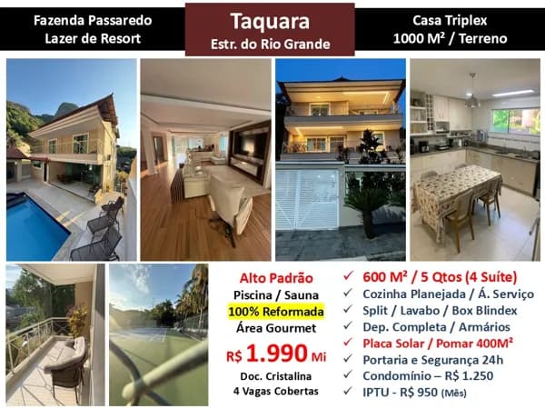 Casa JPA Taquara Fazenda Passaredo 600M² 3