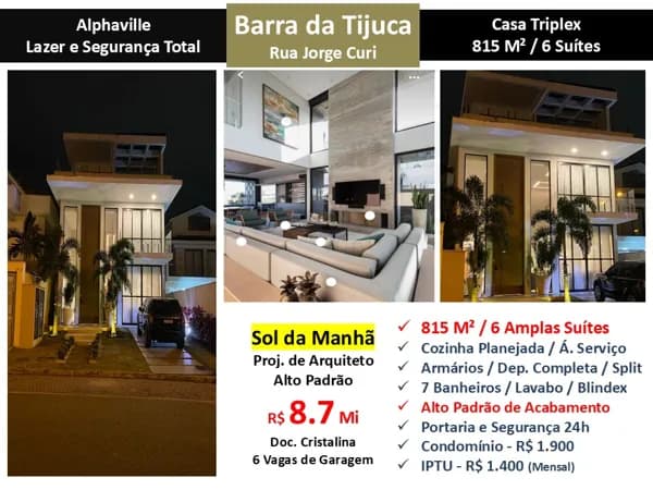 Casa Barra da Tijuca Alphavile 815M²