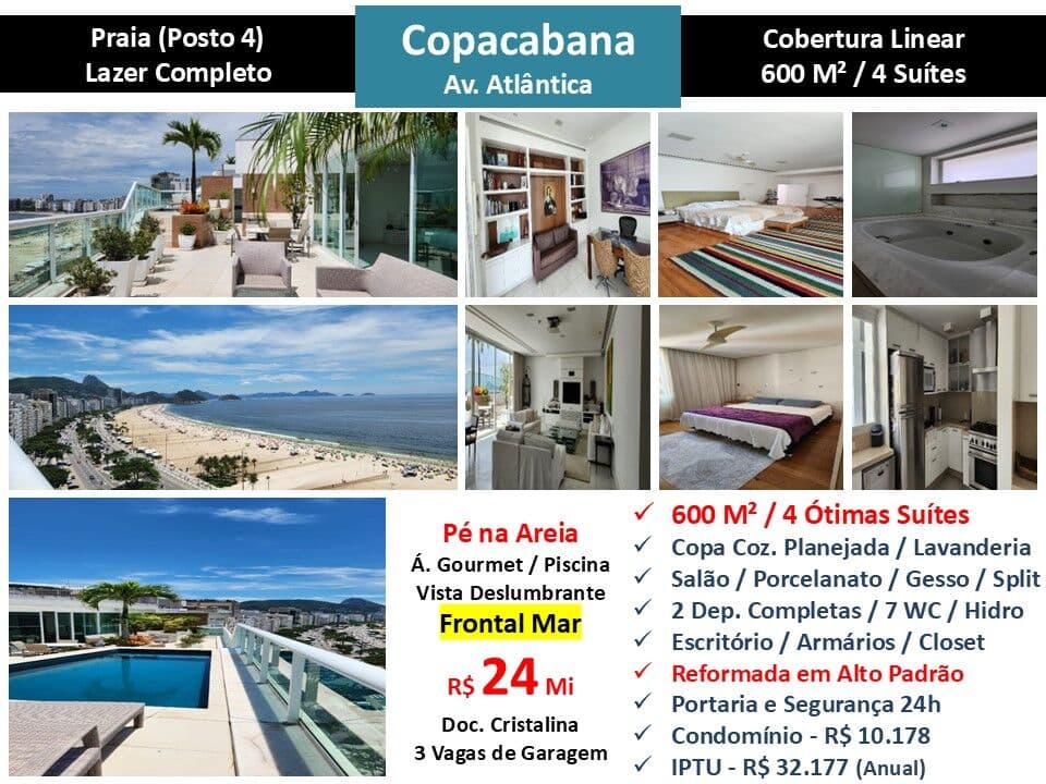 Cob Copacabana Praia Atlântica 600M²