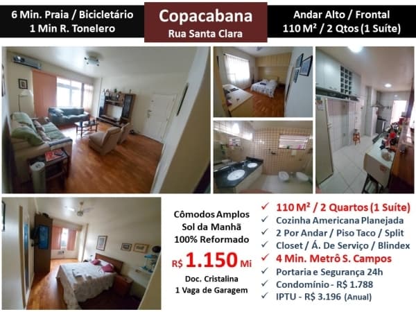 Apto Copacabana Santa Clara 110M²