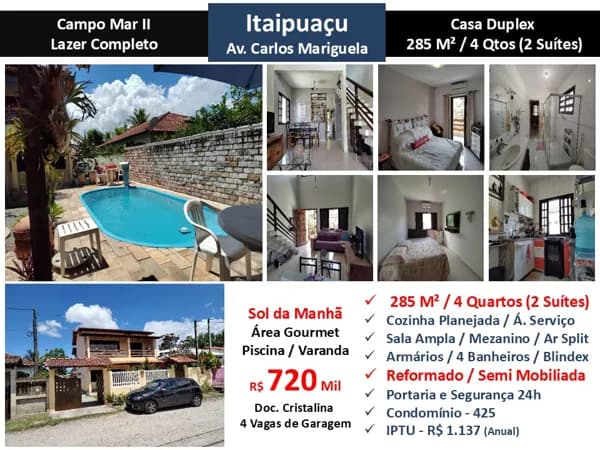 Casa Itaipuaçu Campo Mar 2 285M²
