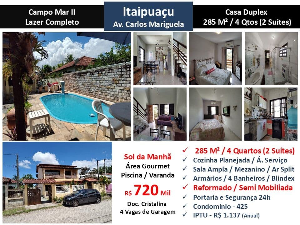 Casa Itaipuaçu Campo Mar 2 285M²