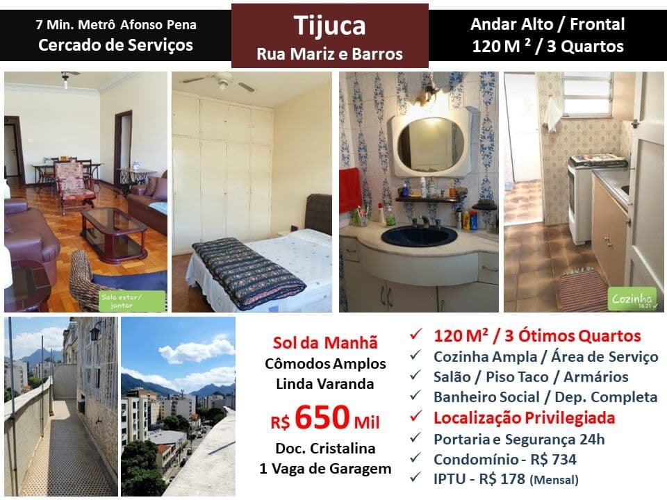 Apto Tijuca Mariz e Barros 120M²