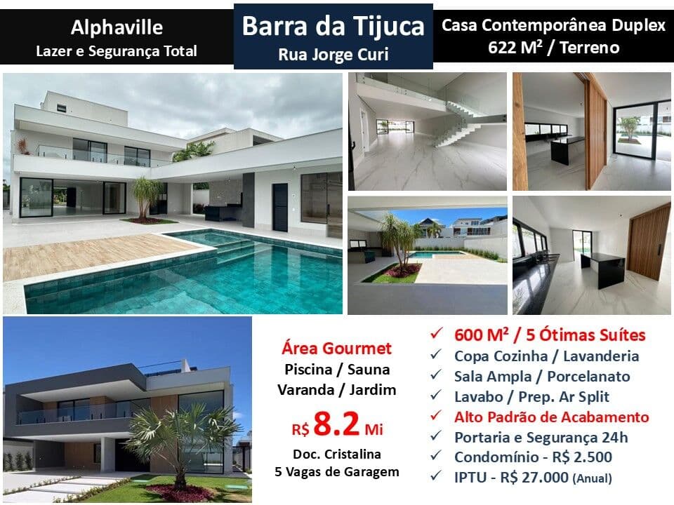 Casa Barra da Tijuca Alphaville 600M² 2