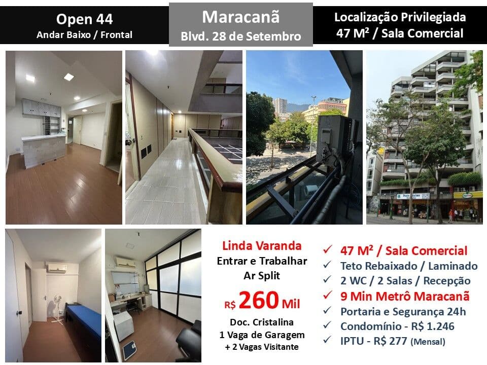 Sala Maracanã 28 Setembro Open 44 47M²