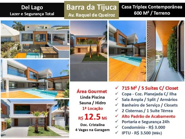 Casa Barra da Tijuca Del Lago 715M²