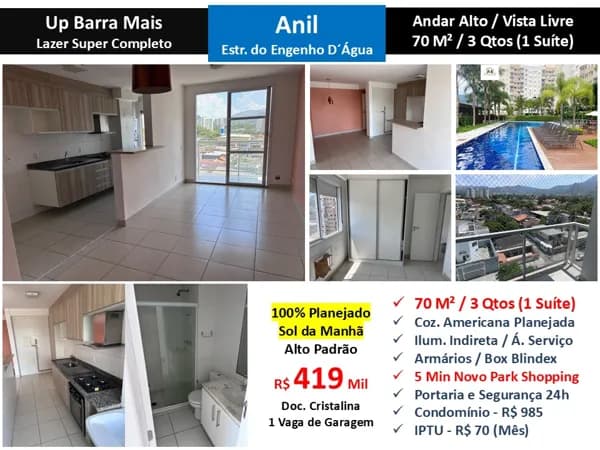 Apto JPA Anil UPBarra Mais 70M²
