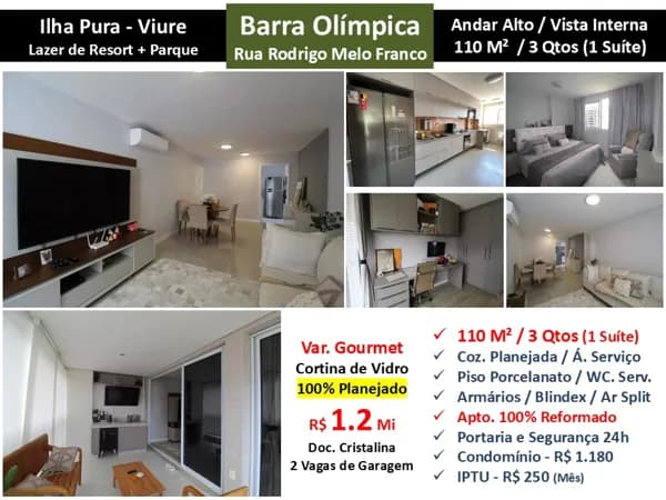 Apto Barra Olímpica Ilha Pura Viure 110M²