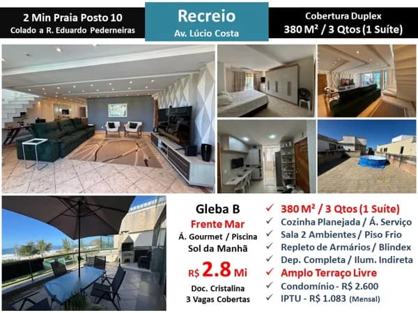 Cob Recreio Praia Lucio Costa 380M²