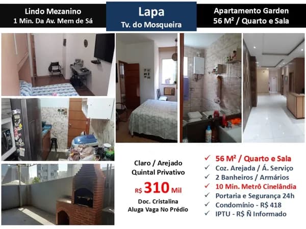Apto Centro Lapa Mosqueira 56M² Garden