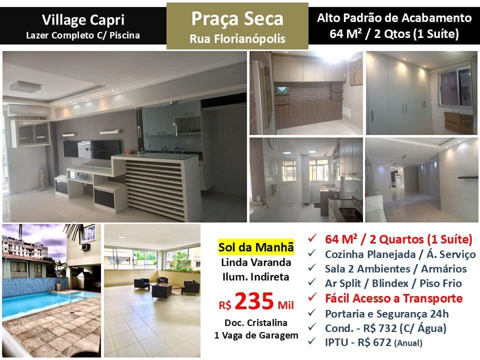Apto JPA Praça Seca Florianópolis Village Capri 64M² 2