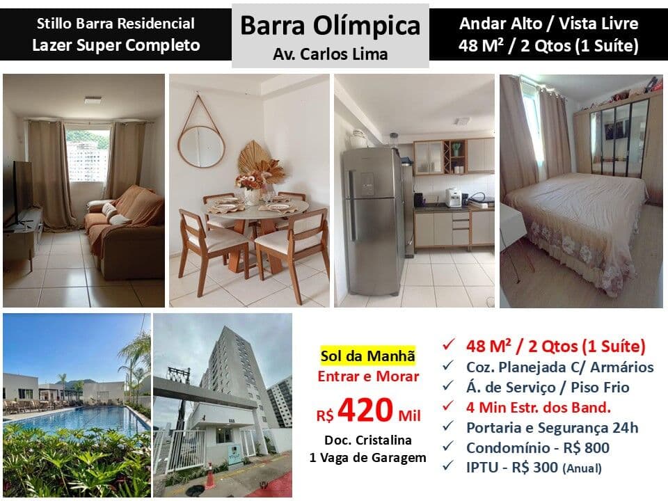 Apto Barra Olímpica Carlos Lima Stillo Barra 48M²