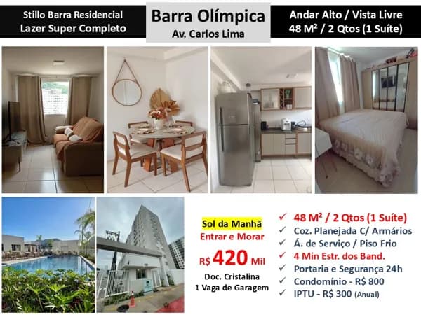 Apto Barra Olímpica Carlos Lima Stillo Barra 48M²