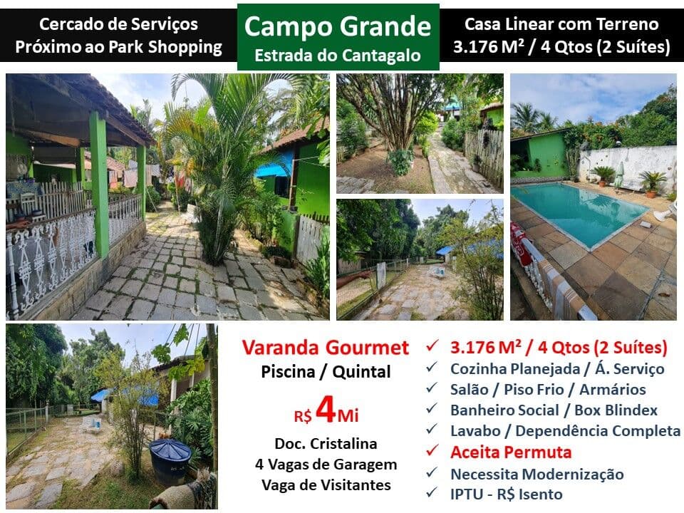 Casa Campo Grande Estrada do Cantagalo 3176M²