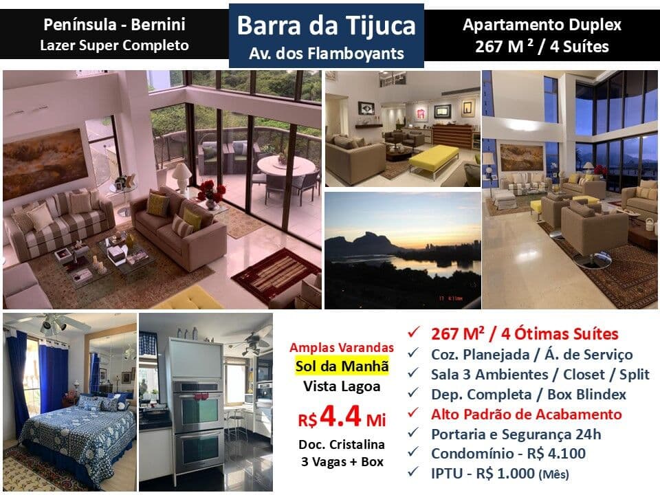 Apto Barra da Tijuca Península Bernini 267M²