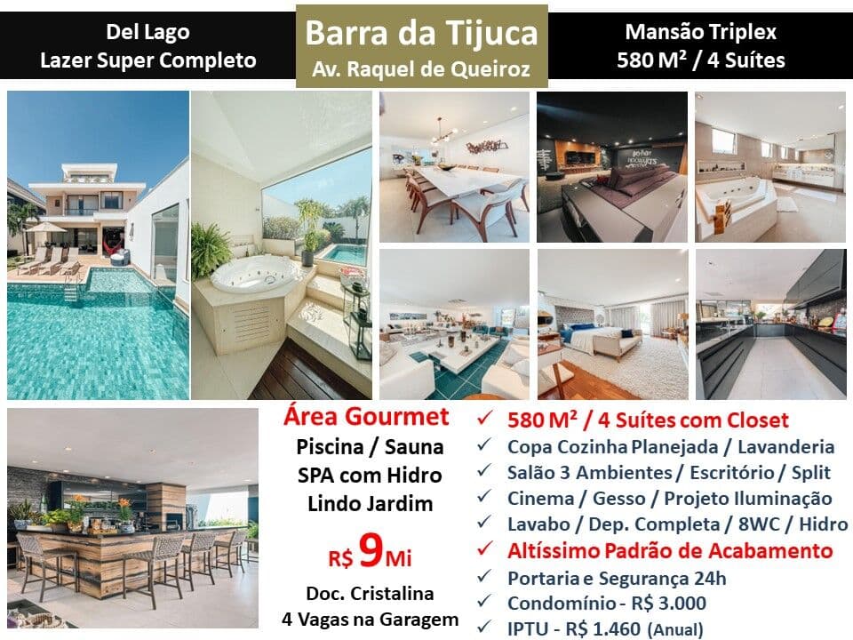 Casa Barra da Tijuca Del Lago 580M²