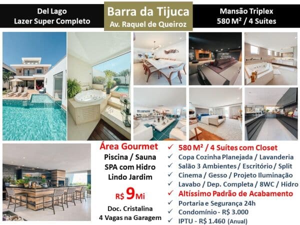 Casa Barra da Tijuca Del Lago 580M²