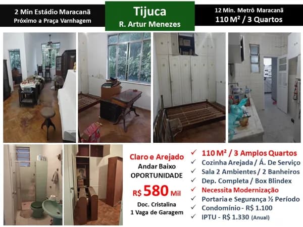 Apto Tijuca Artur Menezes 110M²