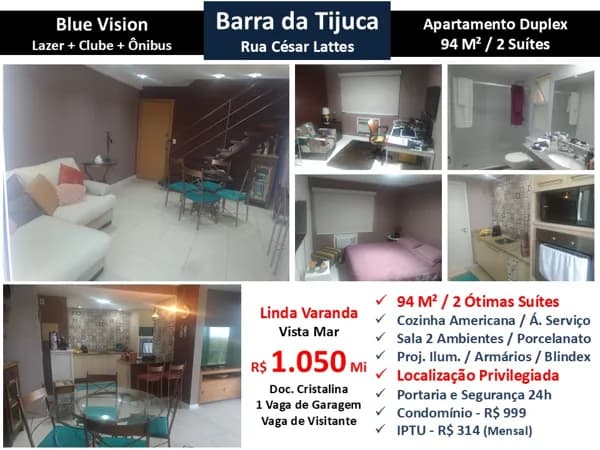 Apto Barra da Tijuca Blue Vision 94M²