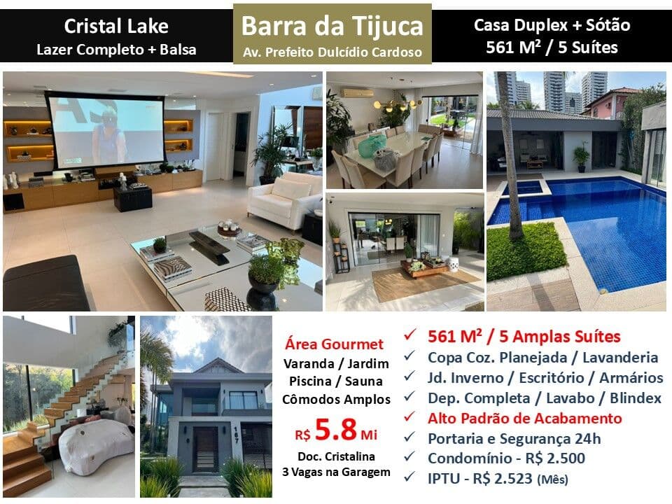 Casa Barra da Tijuca Cristal Lake 561M² 3
