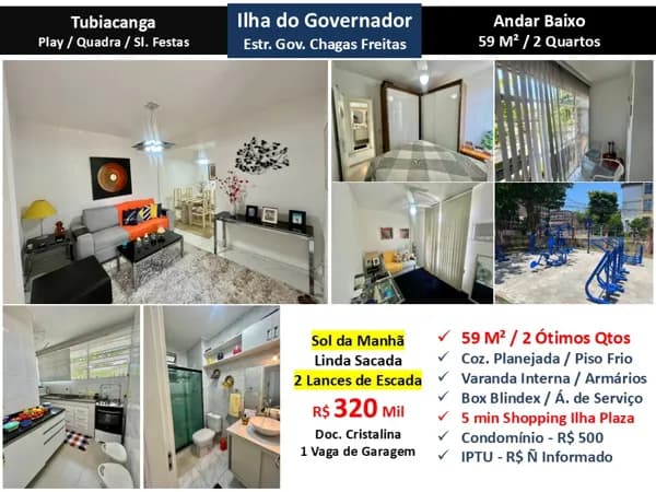 Apto Ilha do Governador Chagas Freitas 59M²