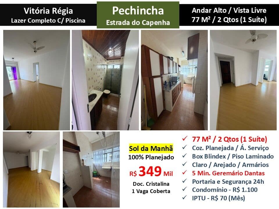 Apto JPA Pechincha Capenha Vitória Régia 77M²