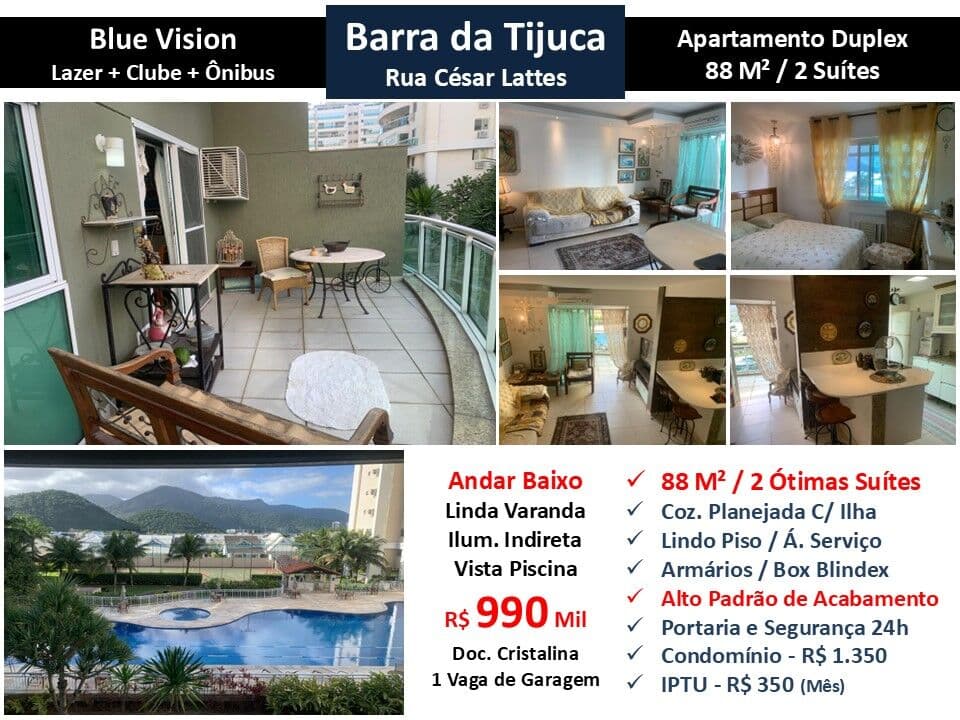 Apto Barra da Tijuca Blue Vision 88M²