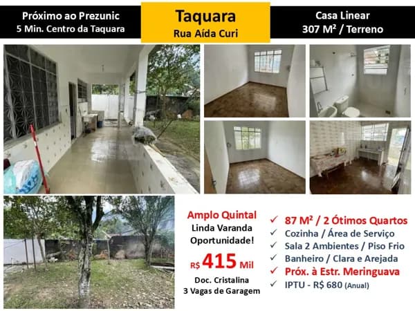 Casa JPA Taquara Aida Curi 87M²
