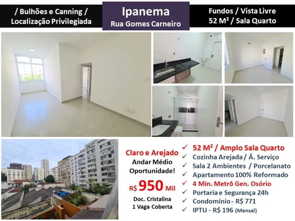 Apto Ipanema Gomes Carneiro 52M²