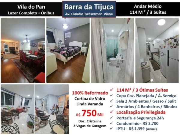 Apto Barra da Tijuca Vila do Pan 114M² 6