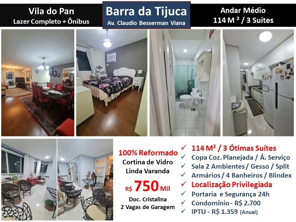 Apto Barra da Tijuca Vila do Pan 114M² 6