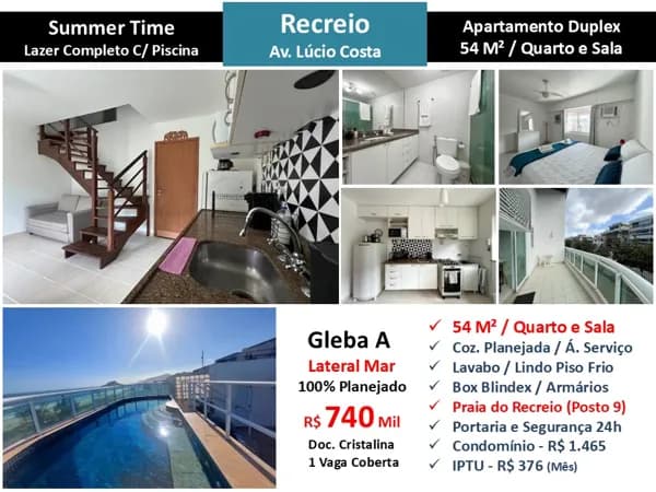 Apto Recreio Praia Summer Time 54M²