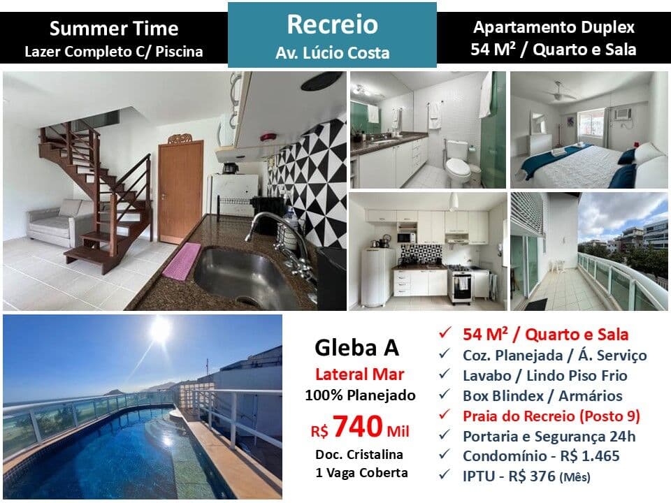 Apto Recreio Praia Summer Time 54M²