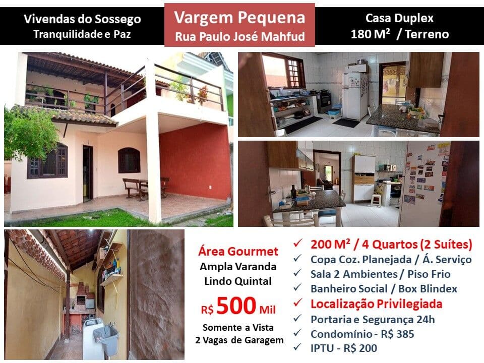 Casa Vargem Grande Vivendas em Sossego 200M²
