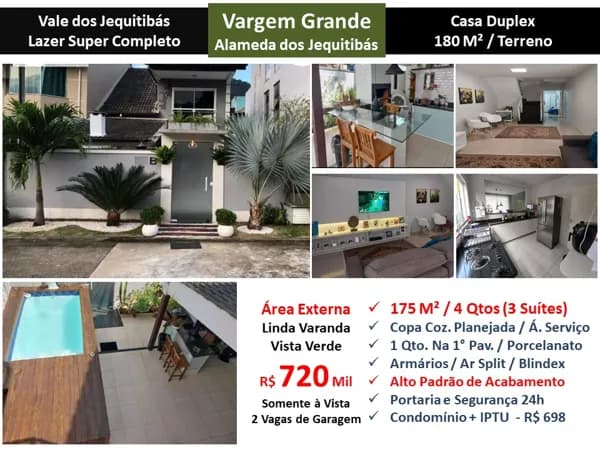 Casa Vargem Grande Vale dos Jequitibás 175M²