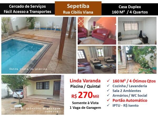 Casa Sepetiba Cibilis Viana 160M²
