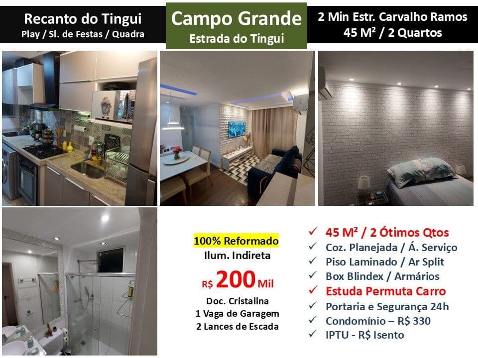 Apto Campo Grande Recanto do Tingui 45M²