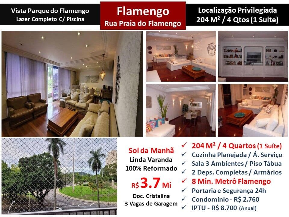 Apto Flamengo Praia 204M² 2