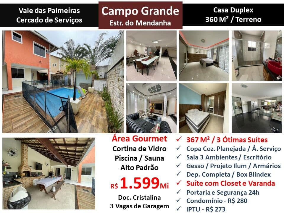 Casa Campo Grande Vale das Palmeiras 367M²